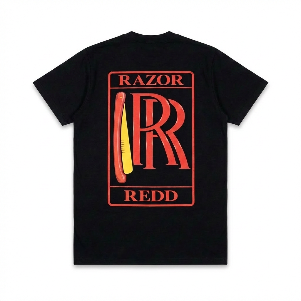 FOREVER REDD TEE - Back graphic, clean studio shot